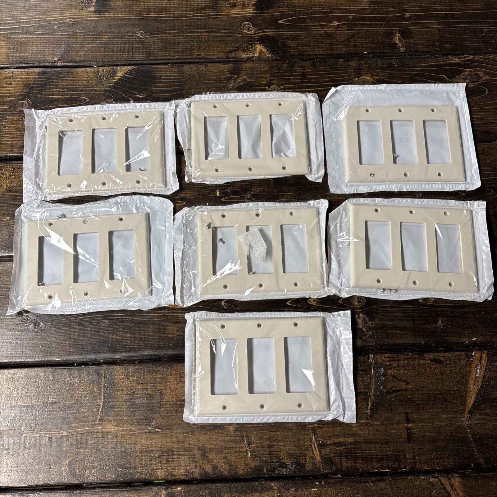 (6) Leviton 80411-T, Light Almond, (3) Decora/GFCI, 3-Gang, Standard Wallplate