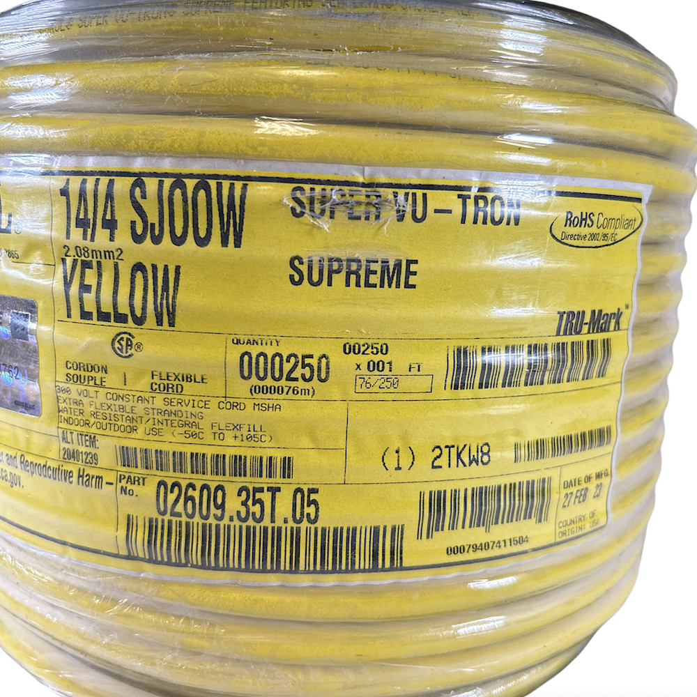 Carol 02609.15T.05 250′ 4 Conductors 300V 14 AWG SJOOW Portable Cord