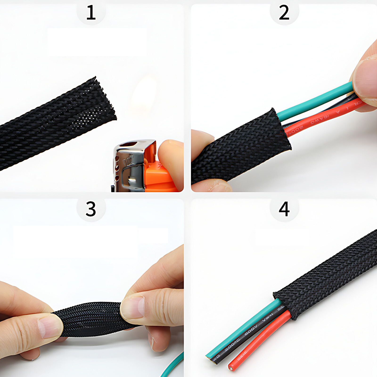 Expandable Braided Cable Sleeve Protector Power Cord Wire Cover Sheath Mesh Tube