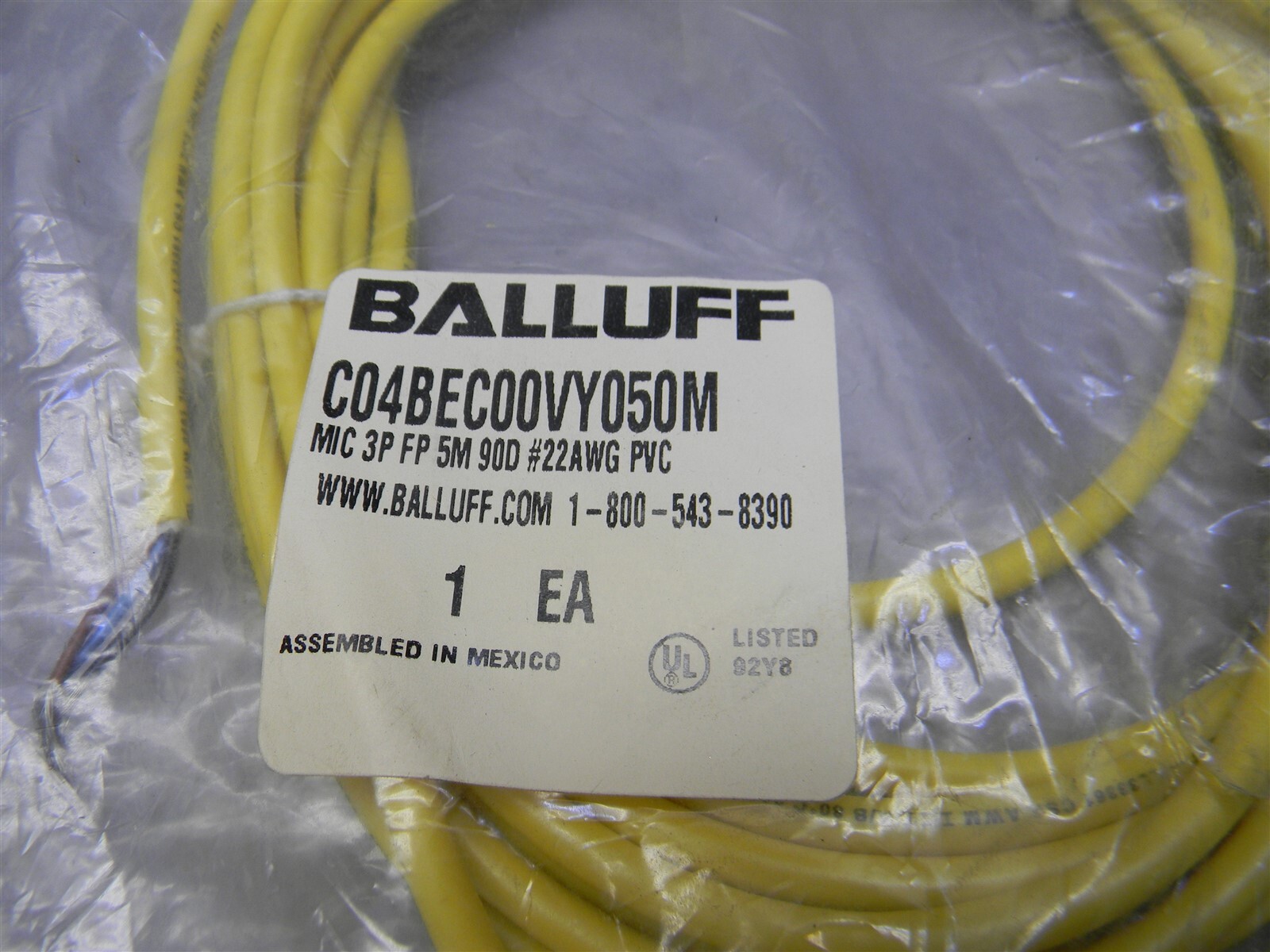 Balluff C04BEC00VY050M Proximity Sensor Cable