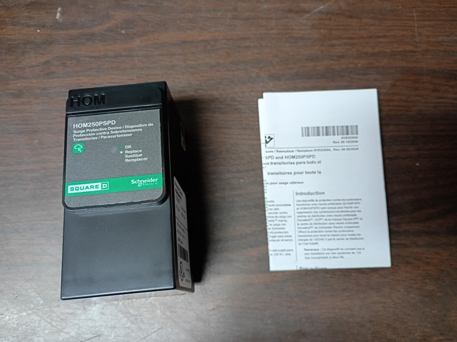 SQUARE D HOM250PSPD SURGE PROTECTIVE DEVICE TYPE 1 50kA 1-PHASE 3-WIRE NEW