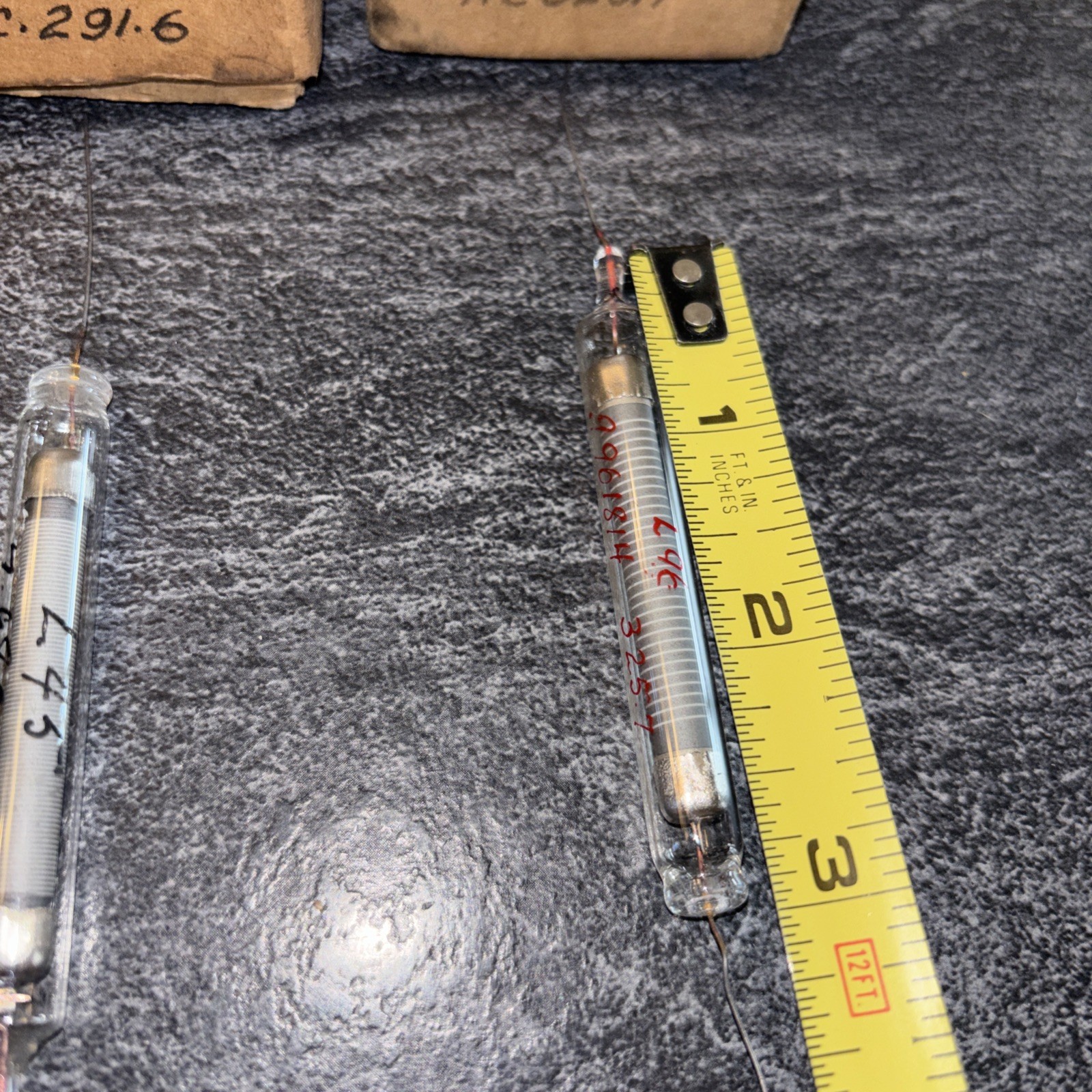 VINTAGE LOT OF 2 GLASS HIGH VOLTAGE RESISTOR L45 L96 Unknown Maker LOC Z
