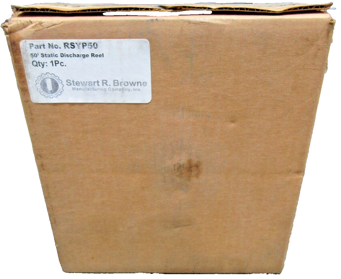 🔥NEW STEWART R. BROWN 50′ STATIC DISCHARGE REEL 50 FEET RSYP50