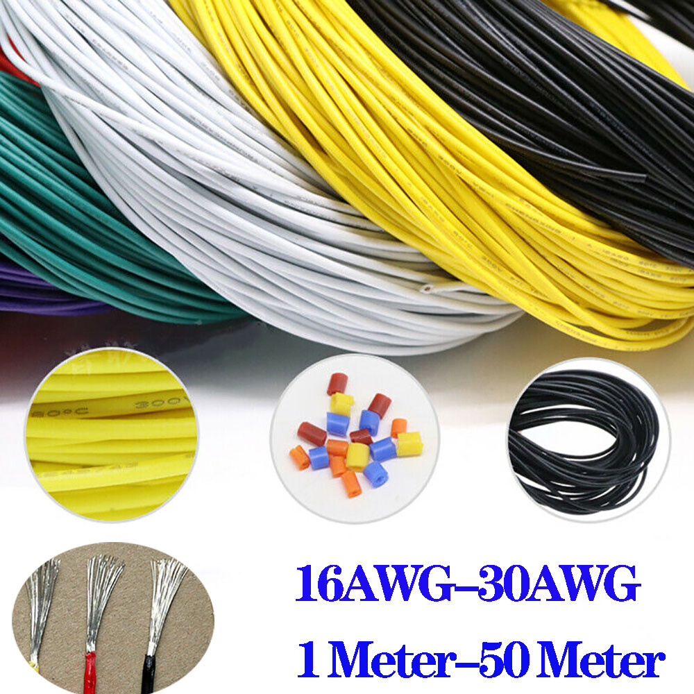 16AWG~30AWG Gauge Electric Wire Tinned Copper Flexible PVC Hookup Multicolor