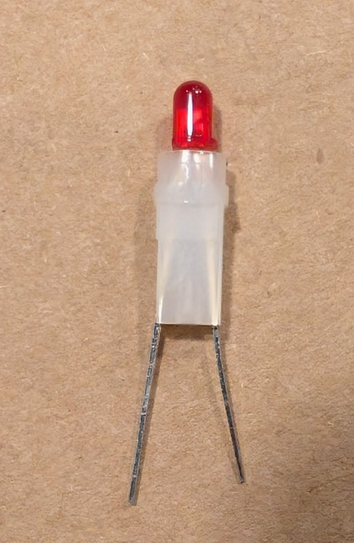 CMD5774C, 635 nm Red Uni‑Color LED, 2‑Pin T‑1 Package with Holder (Choose Qty)