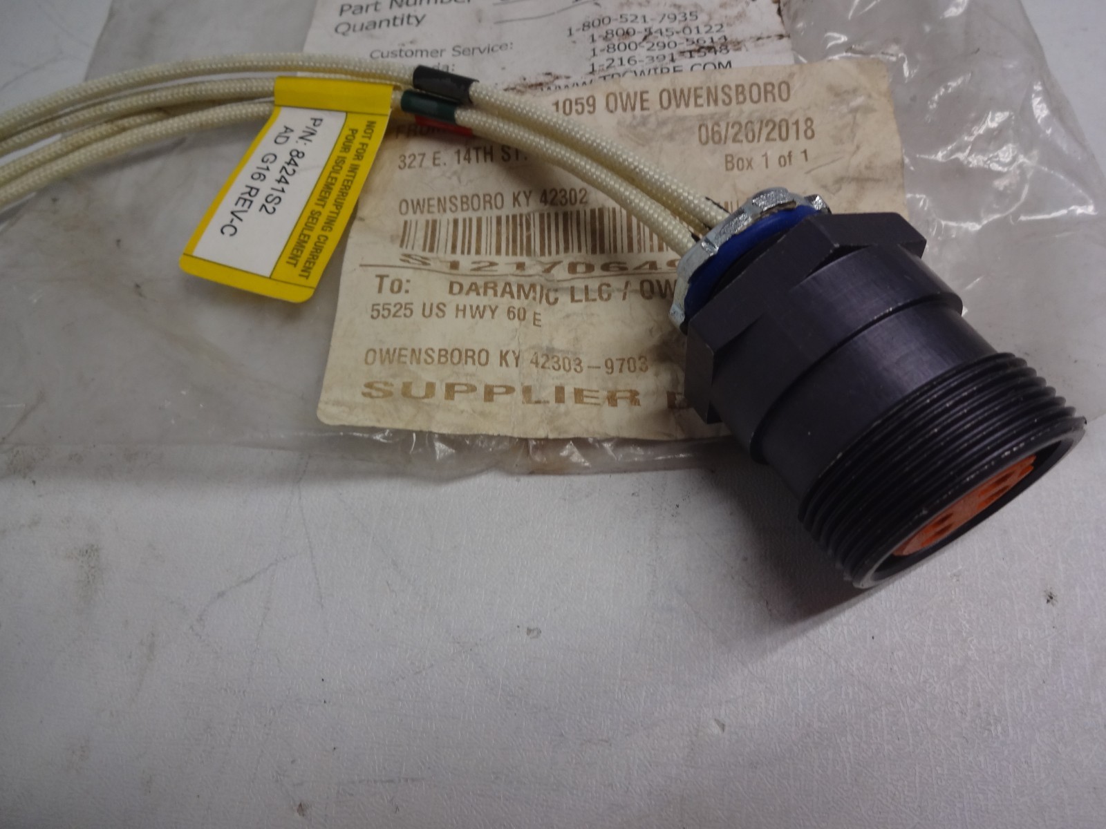 Tpc Wire & Cable 84241s2 Female Rec Hi Temp Super Trex 12 Awg Connector 4 Pole