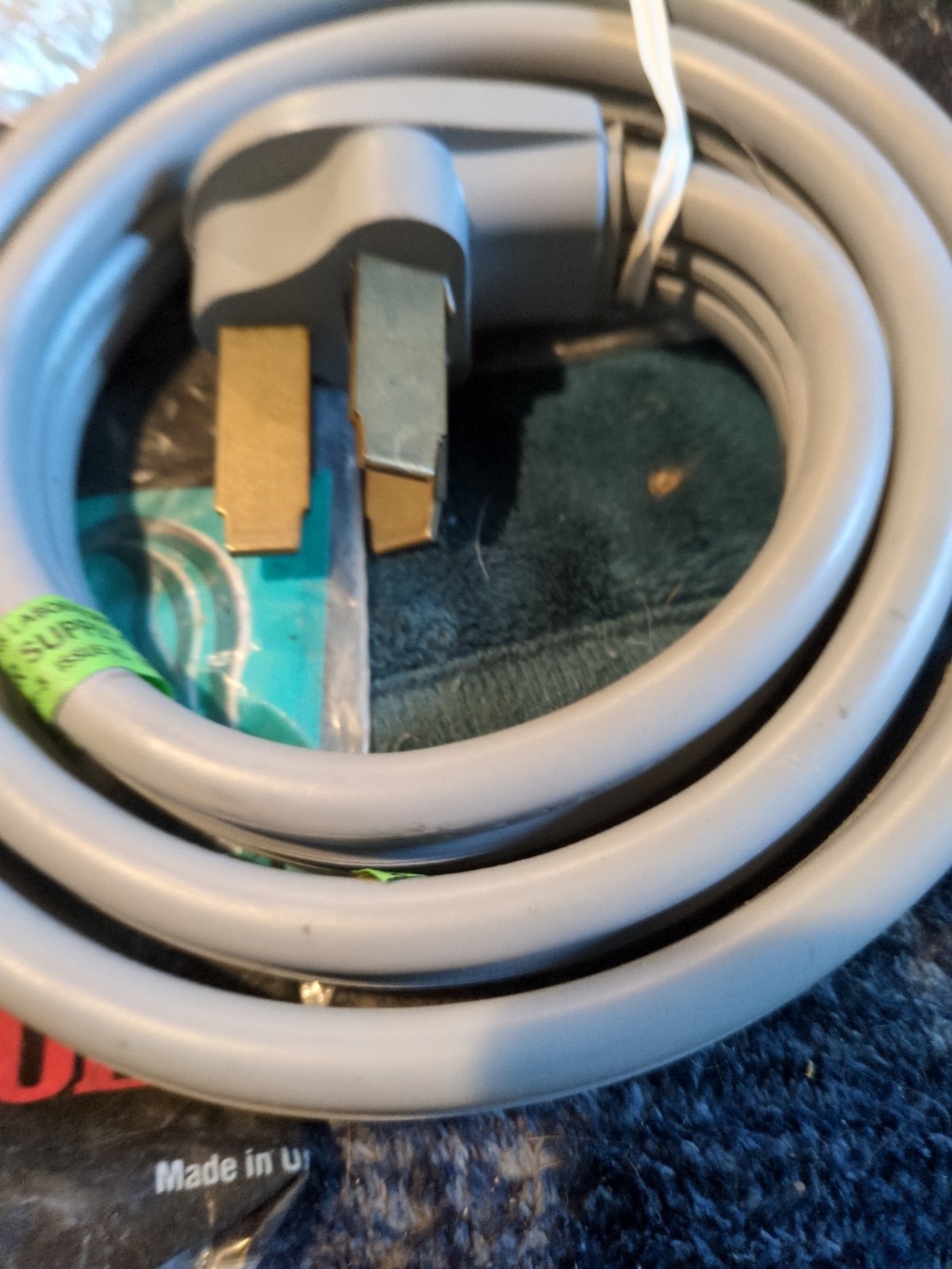 Range/Dryer Cord 4′ by Carol 05654-62-10 3 Prung Electrical Conductor NOS New