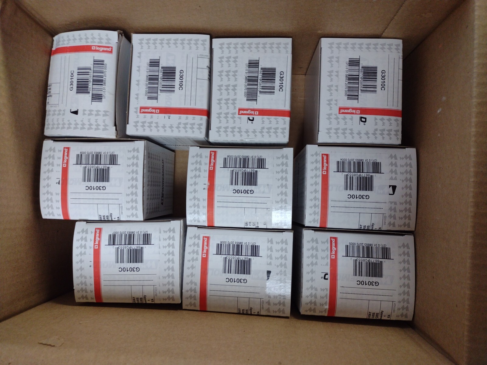 WIREMOLD G3010C ENTRANCE END FITTINGS FOR 3000 SERIES RACEWAY GRAY NEW BOX OF 10