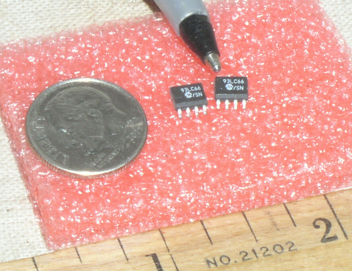 2 NEW MICROCHIP 93LC66 4K MICROWIRE N-SERIAL E EPROM IC SN 8-SOIC USA