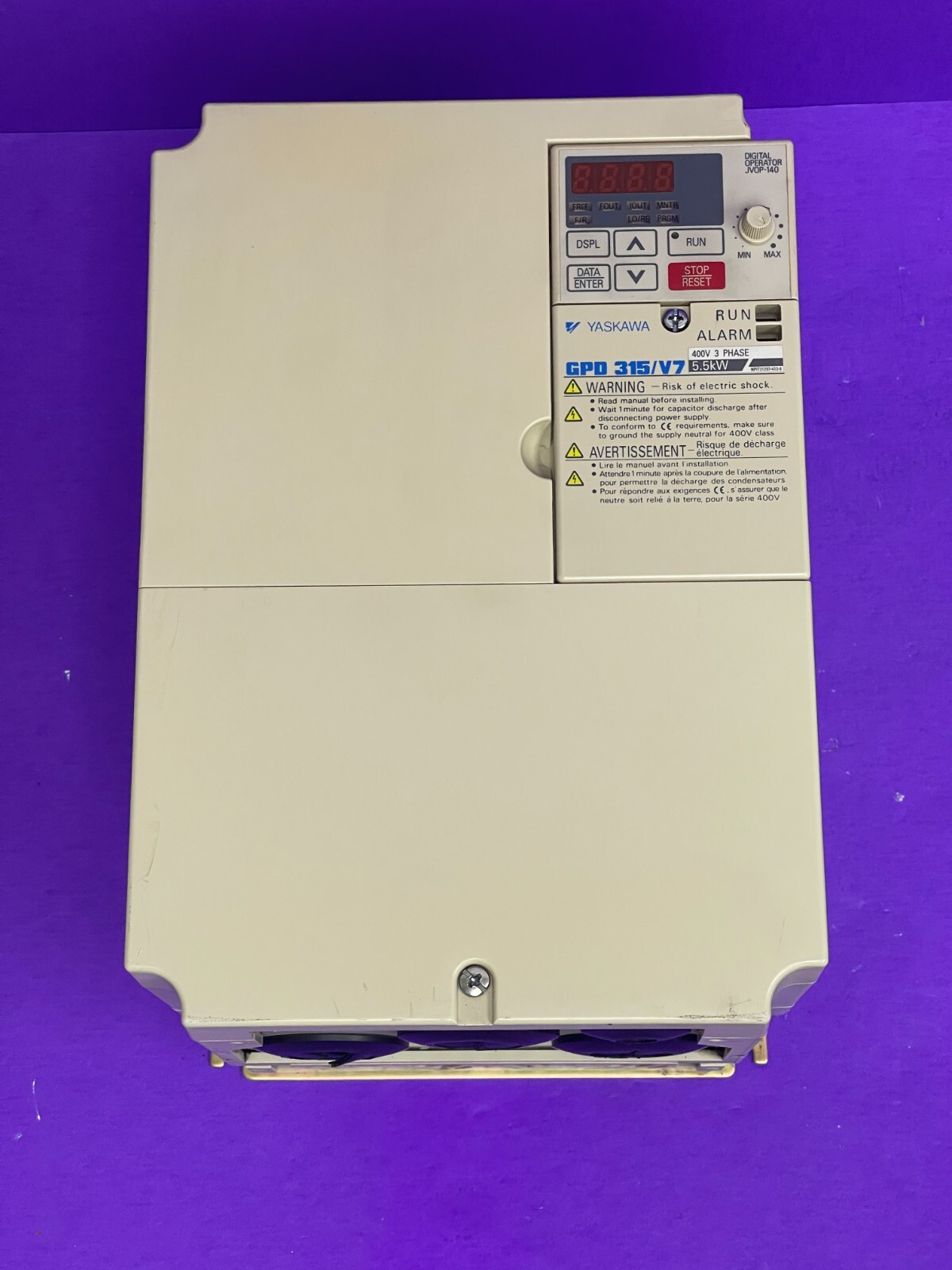 Magnetek GPD315 Model MVB015 7.5 HP Spec 45P51 Inverter VFD 380- 460 VAC 19.6 A