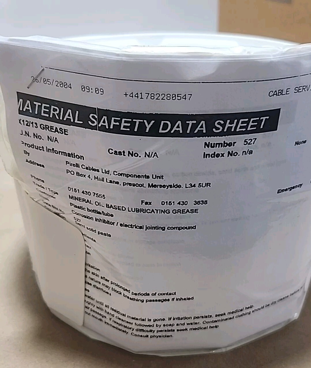 *NEW* Prysmian Cables & Systems BX13BUCKET Inhibitor Compound BX13 3Kg +Warranty