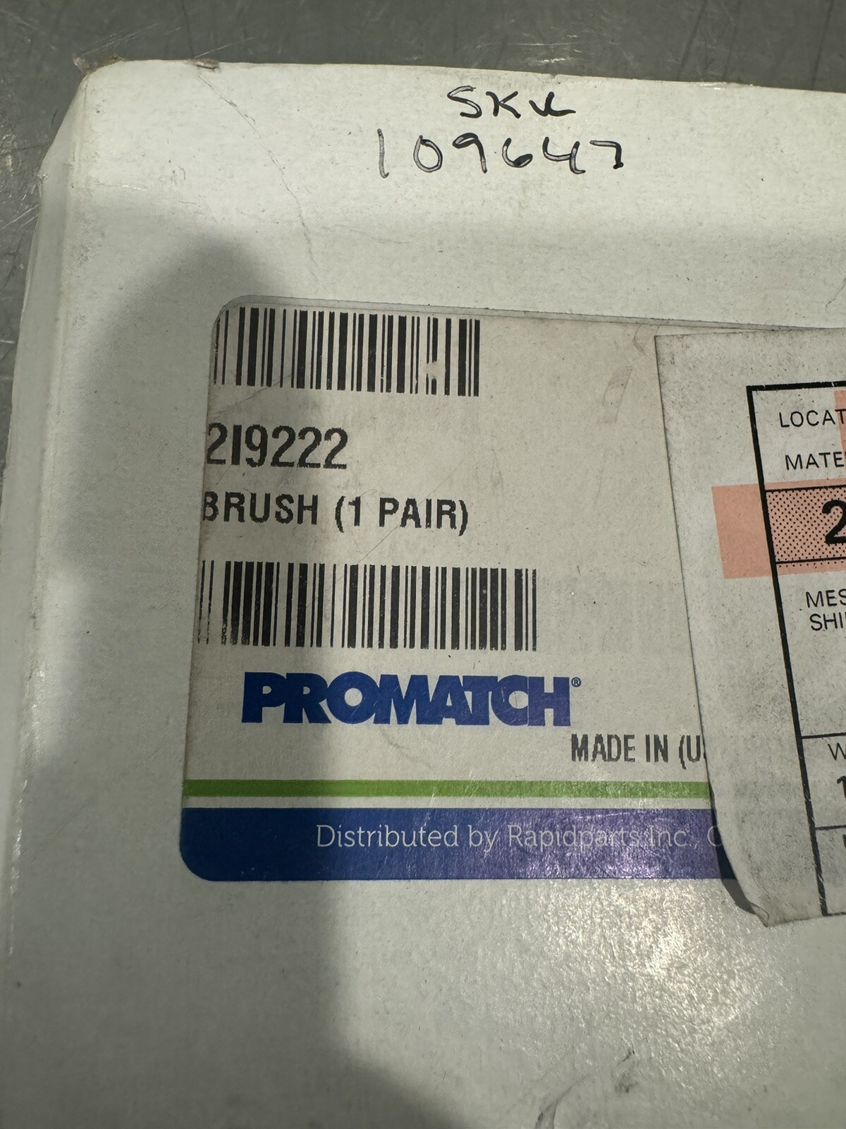 Promatch 2I9222 Carbon Brush Pair NEW IN BOX! FREE SHIPPING!