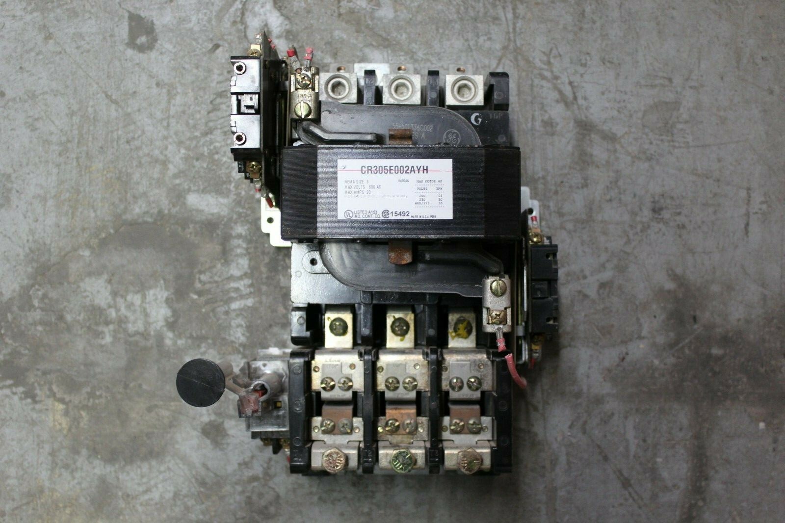 GE – GENERAL ELECTRIC – CR305E002AYH NEMA SIZE 3 90 AMP MOTOR STARTER