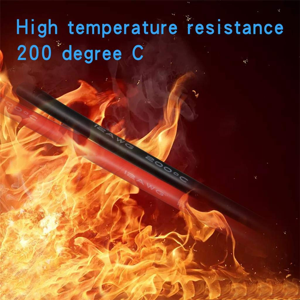 12 Gauge Silicone Wire 10 Ft Red and 10 Ft Black Flexible 12 AWG Stranded Tinned
