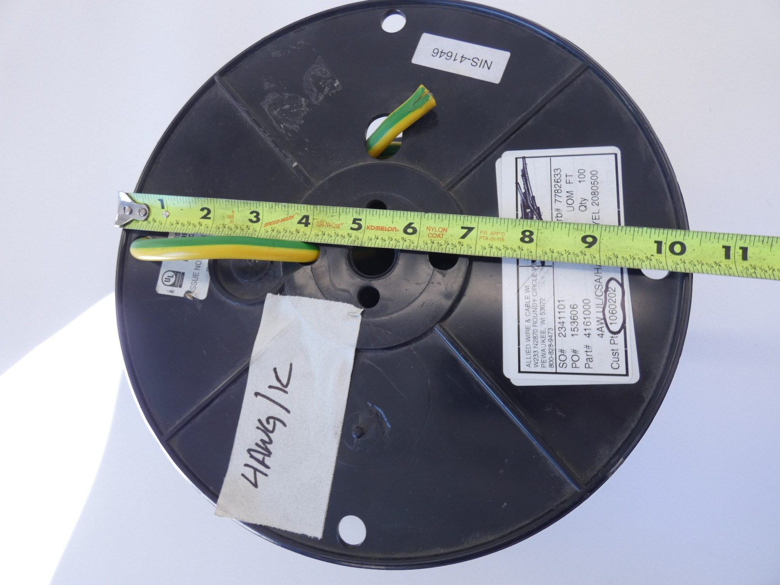 Allied Wire 4161000 Cable 4AWG GRN/YEL Lapp H07-K VW-1 600V – NEW Surplus!