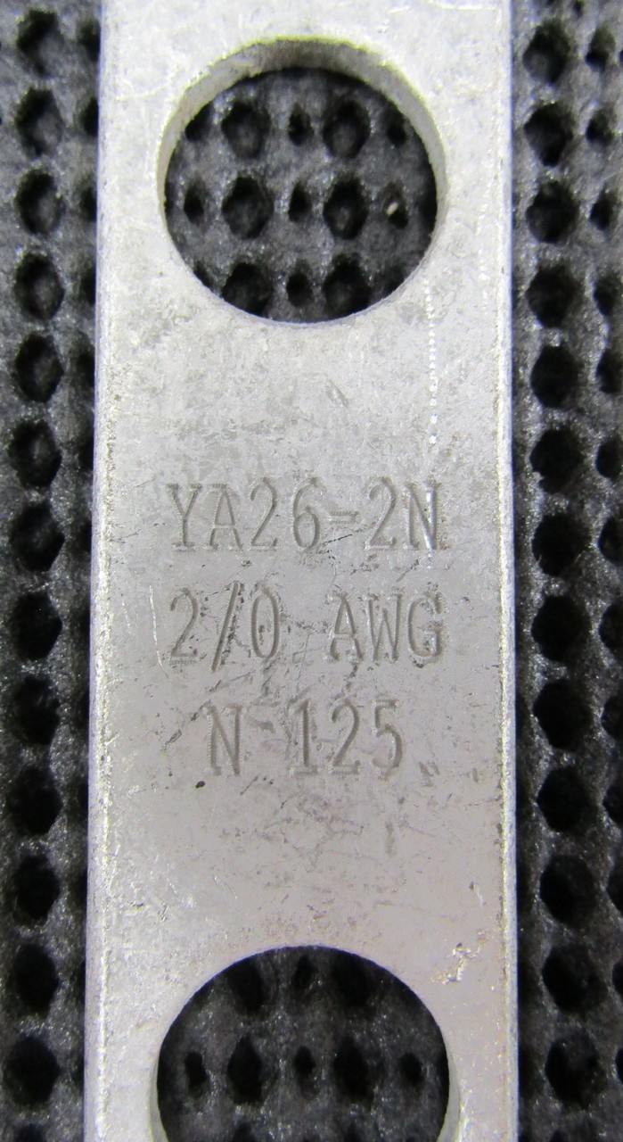 BURNDY YA262N 2/0AWG 2-HOLE LONG-BARREL COMPRESSION LUG – LOT OF 5 / NEW NO BOX