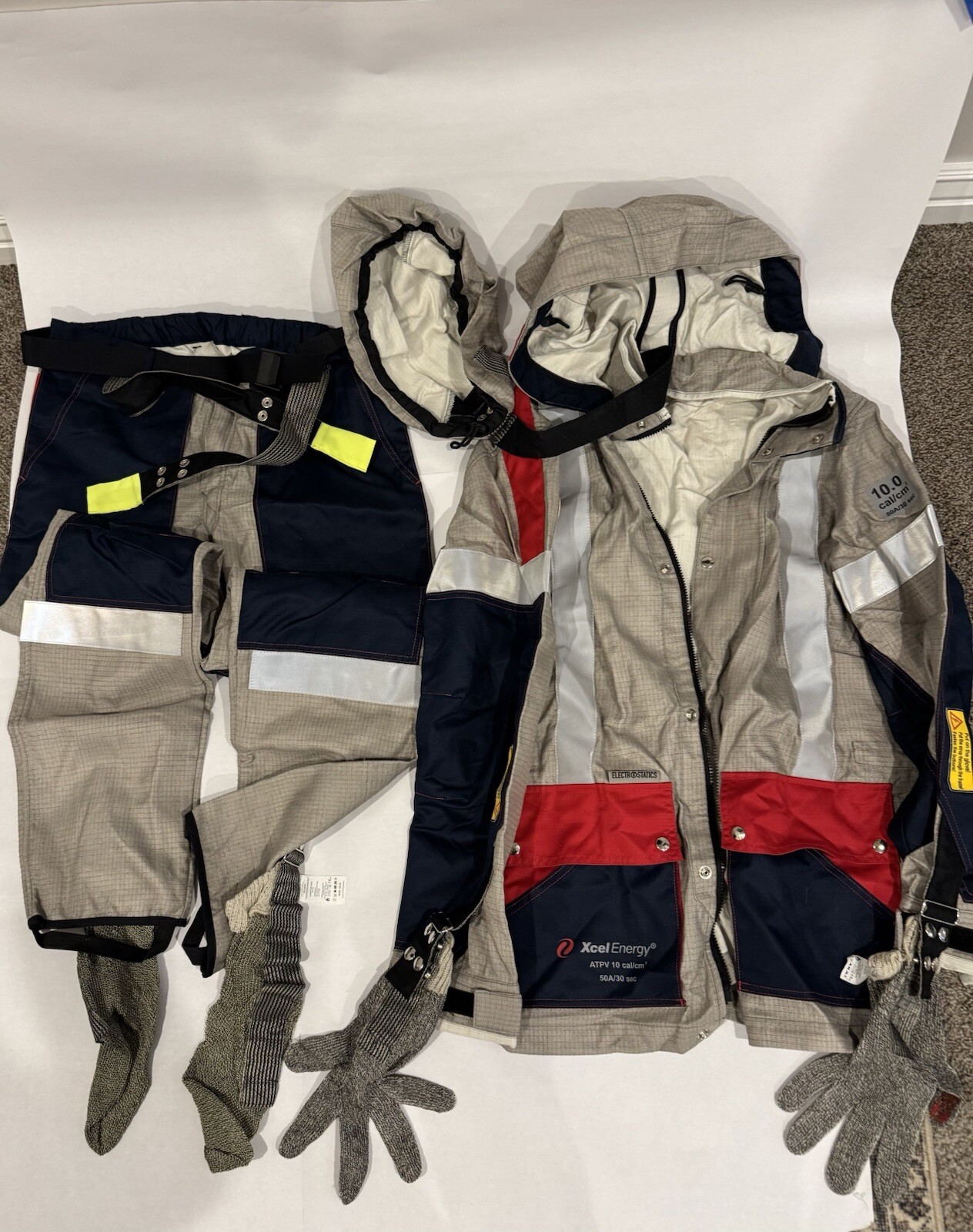 Electrostatics AC Induction Conductive Suit Electrical Safety Jacket Pant 188/XL