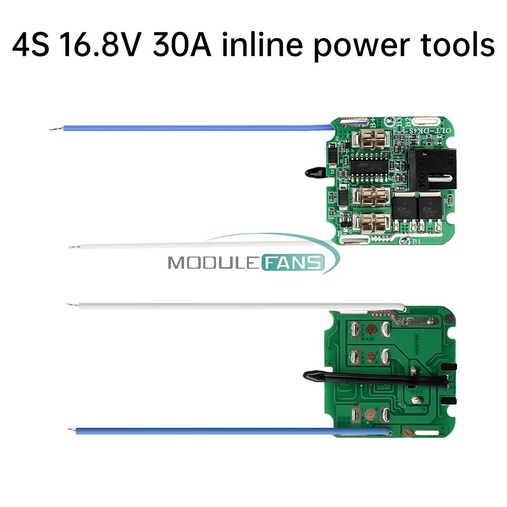 4S 16.8V 30A 18650 Li-ion Battery Protection Board BMS Dual MOS for Power Tools