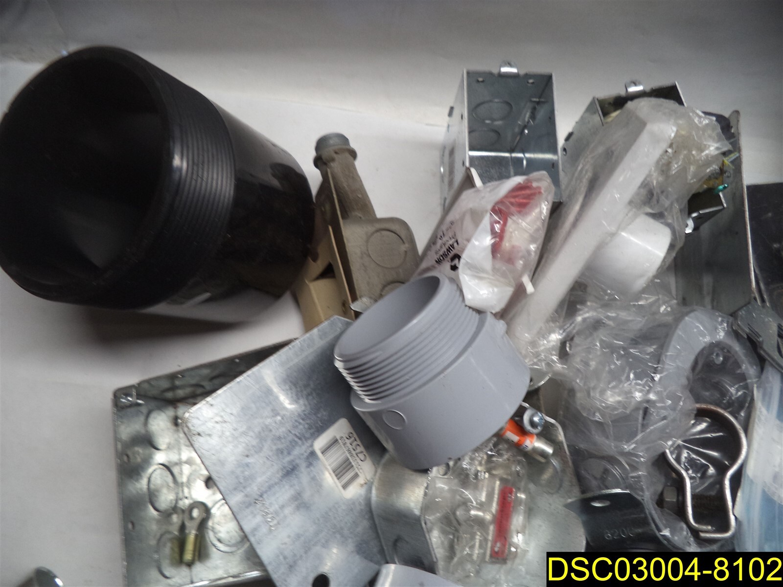Mixed Lot of 126 Electrical Supplies, Fittings, Boxes, Conduit, Fuses & more