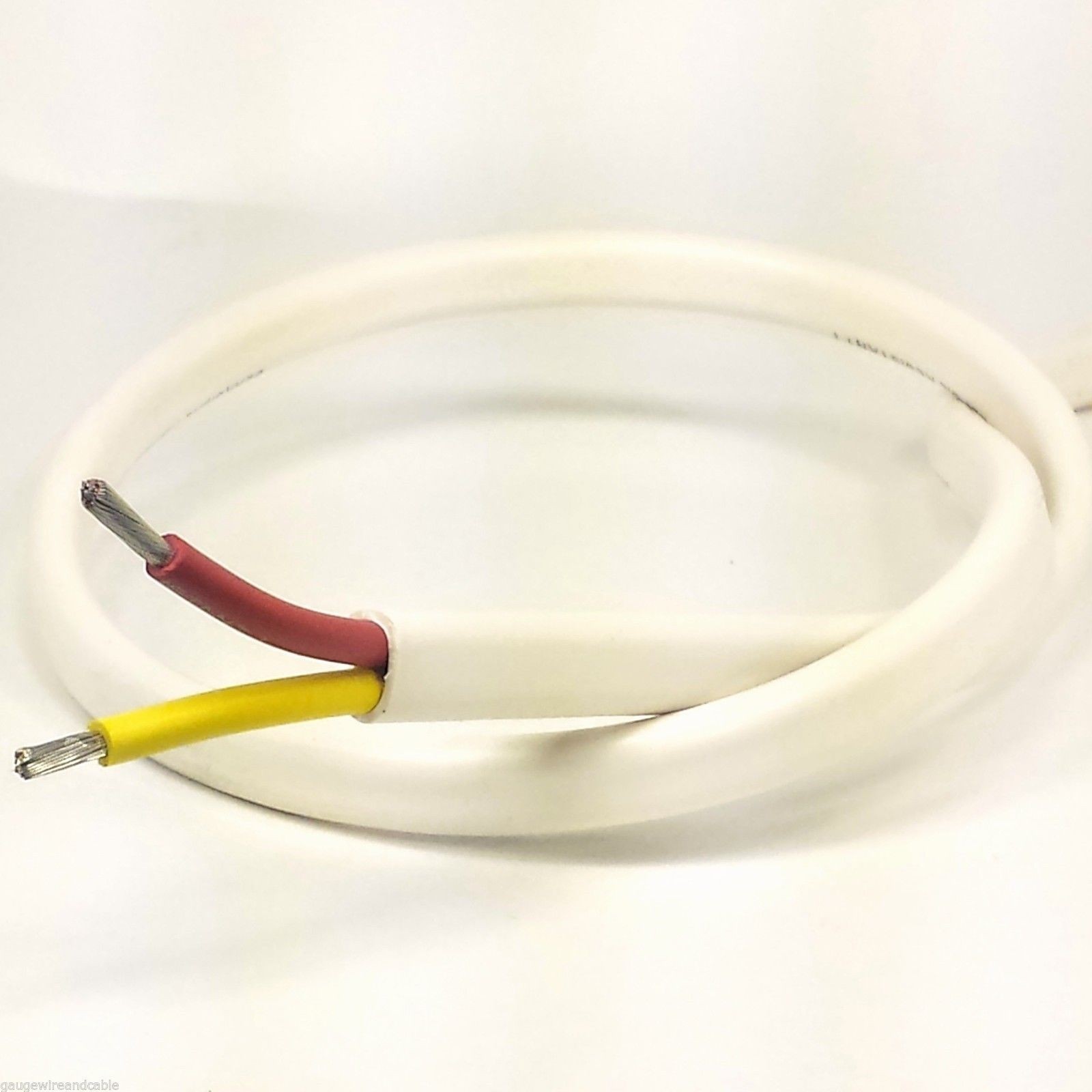 18/2 AWG Gauge Marine Grade Wire, Boat Cable, Tinned Copper, Flat Red/Yellow