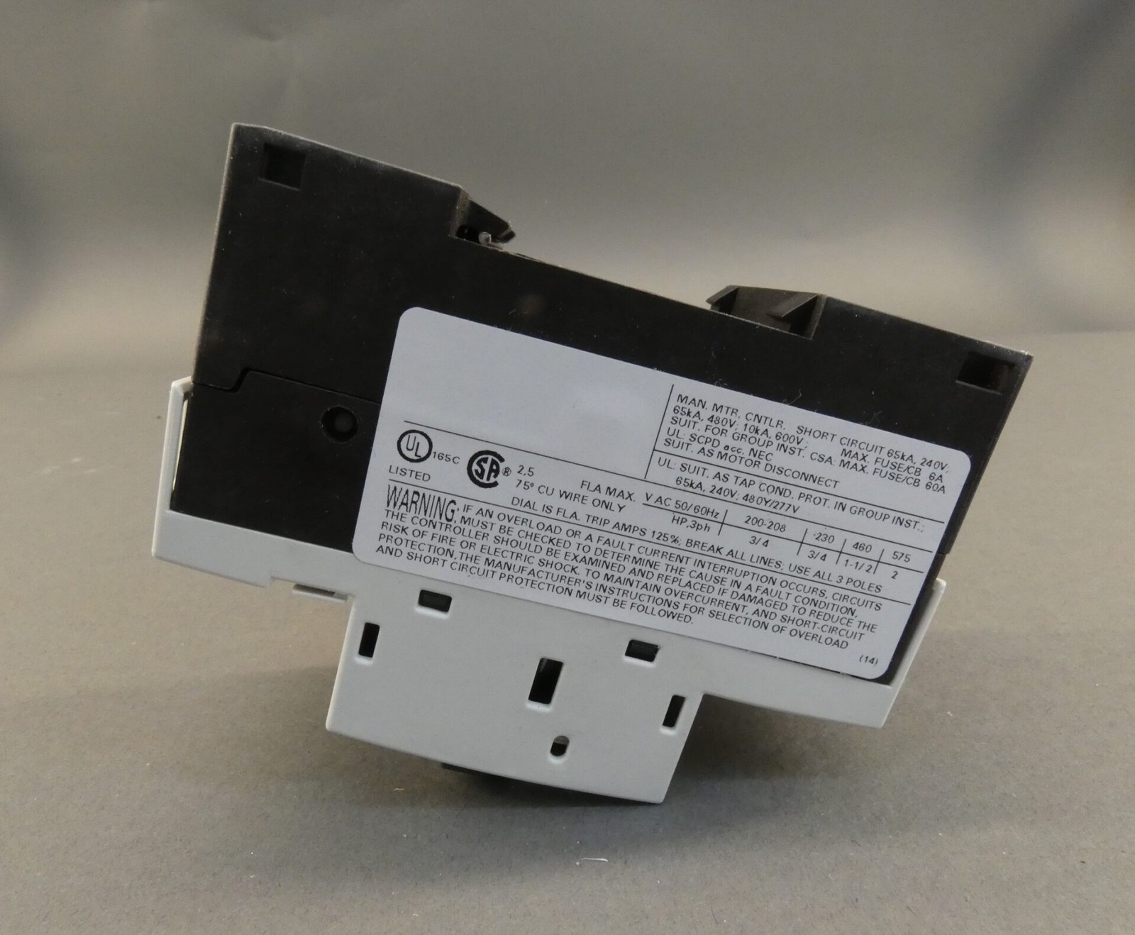 Siemens 3RV1011-1CA20 Circuit Breaker, 1.8-2.5 Amps – NEW Surplus!