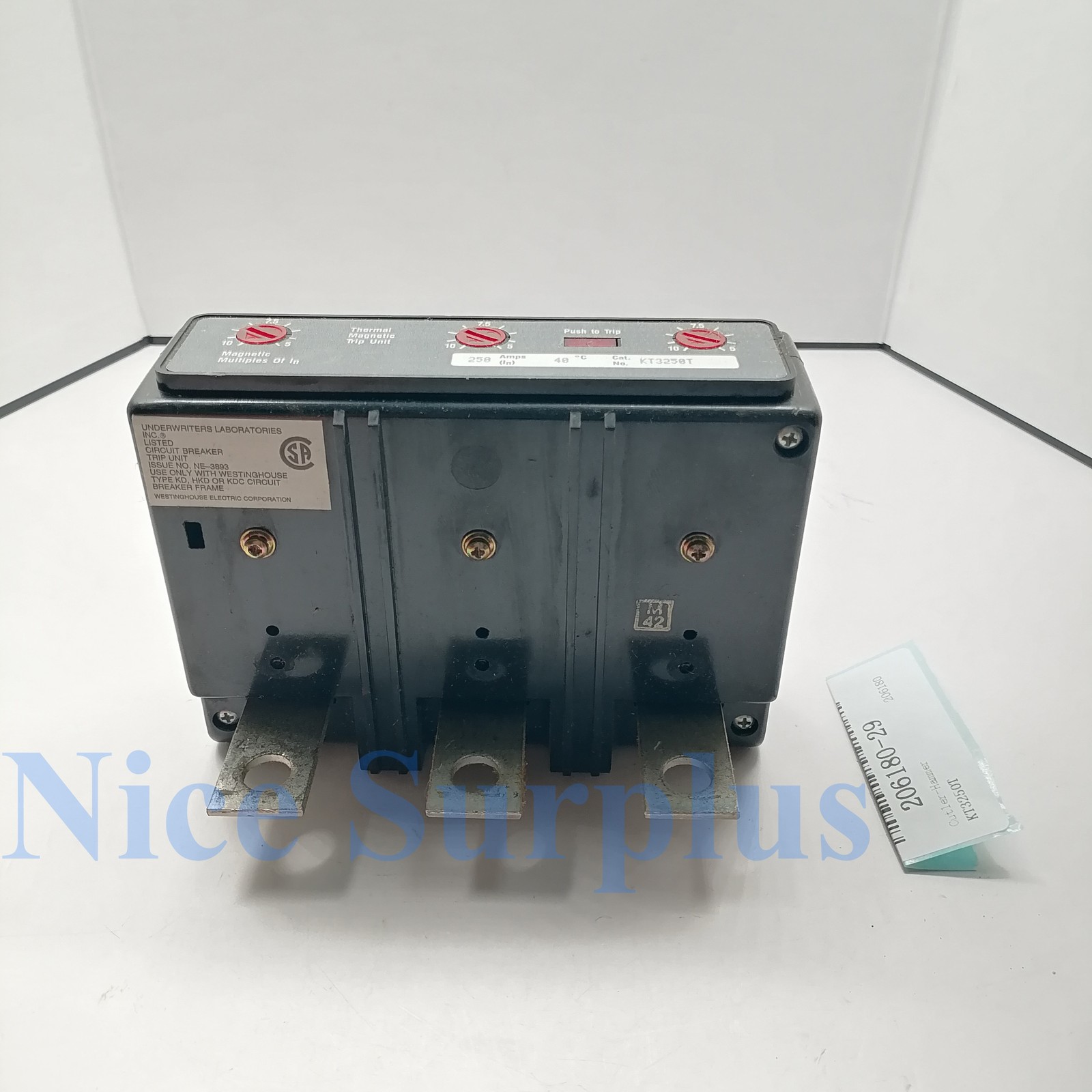 Cutler-Hammer Circuit Breaker Trip Unit KT3250T #206180-29