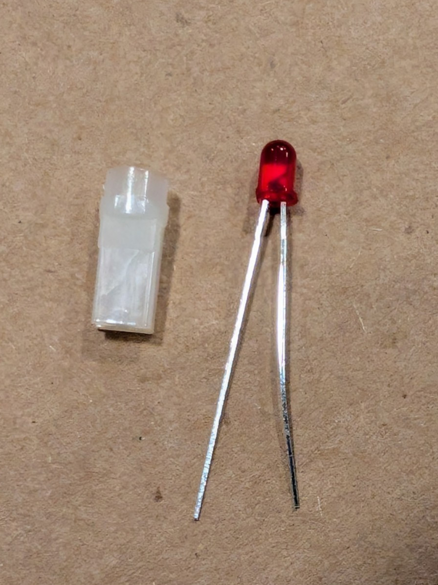 CMD5774C, 635 nm Red Uni‑Color LED, 2‑Pin T‑1 Package with Holder (Choose Qty)