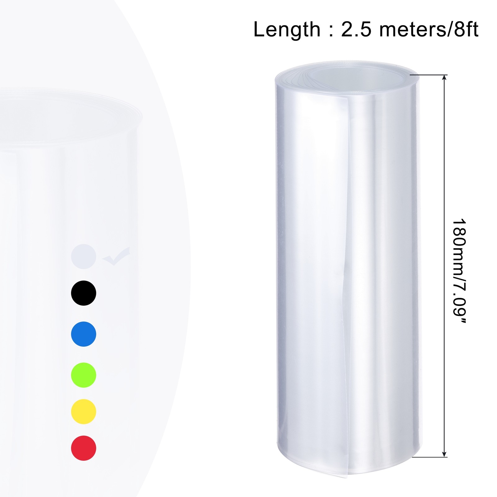 Battery Wrap Heat Shrink Tubing 115mm Dia 180mm Flat 8 Feet, Clear