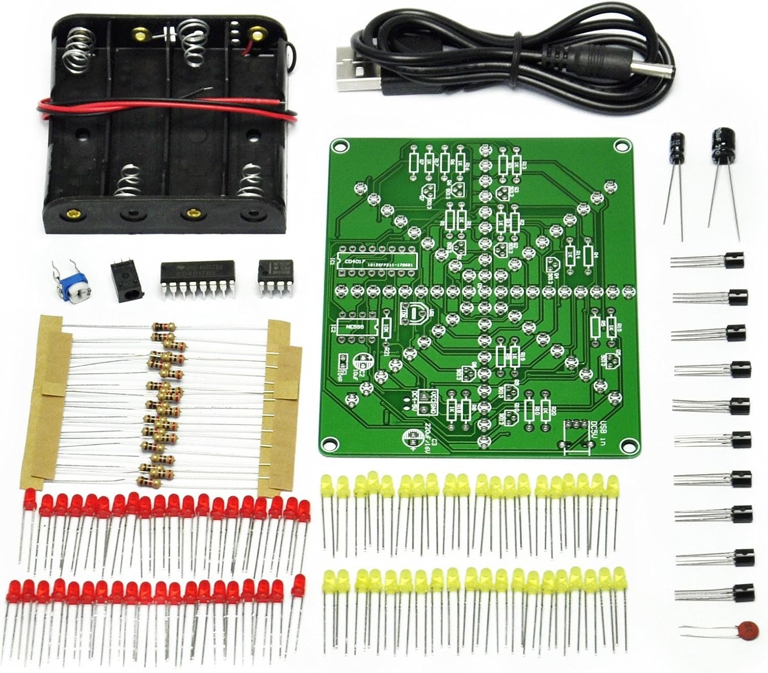 Electronic LED Flashing Lights Soldering Practice Board PCB DIY Kit EK1874