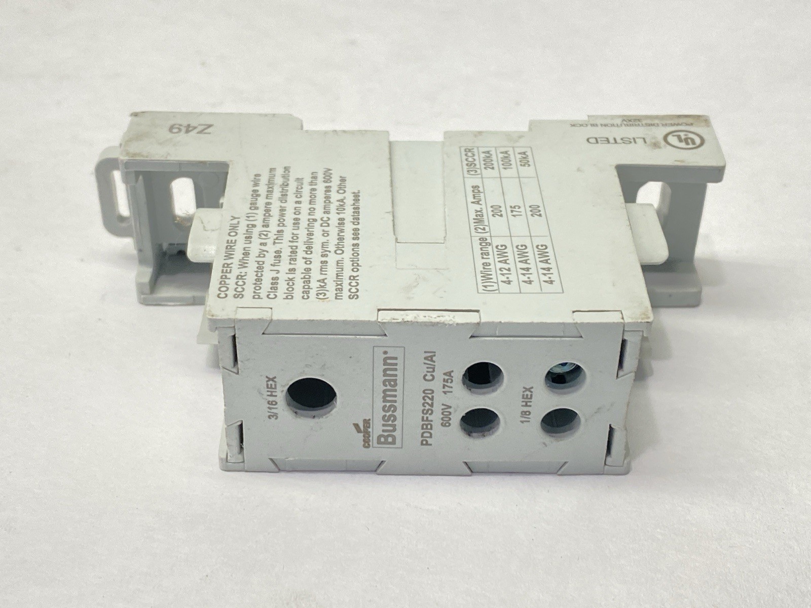 Cooper Bussmann PDBFS220 Power Distribution Block 175A 600V