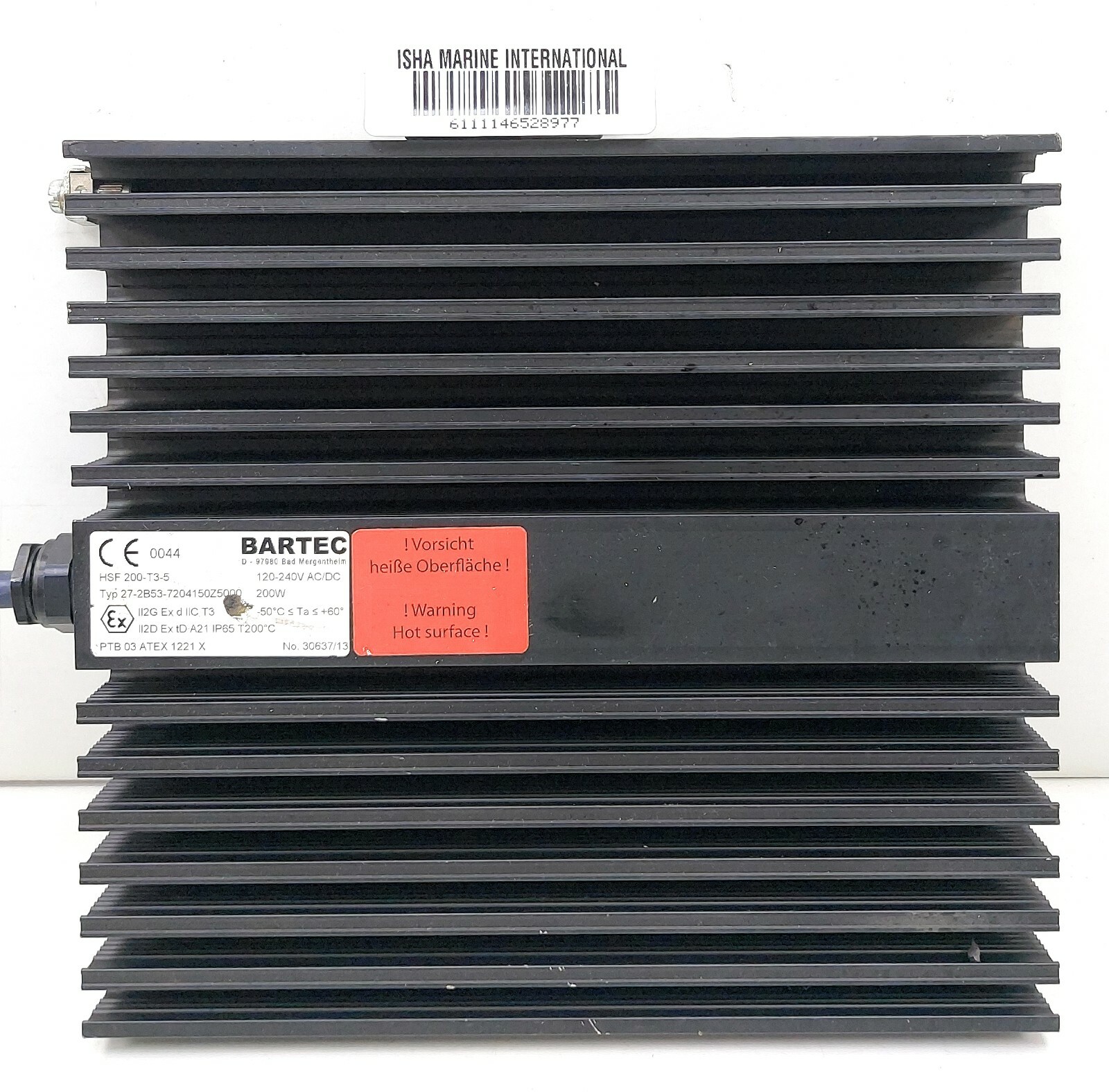 Bartec HSF-200-T3-5 HSF Heating Element Finned 27-2B53-7204150Z5000