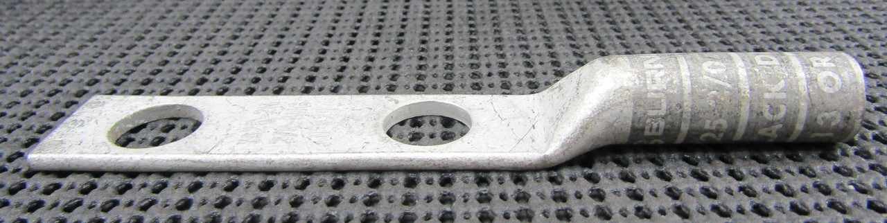 BURNDY YA262N 2/0AWG 2-HOLE LONG-BARREL COMPRESSION LUG – LOT OF 5 / NEW NO BOX