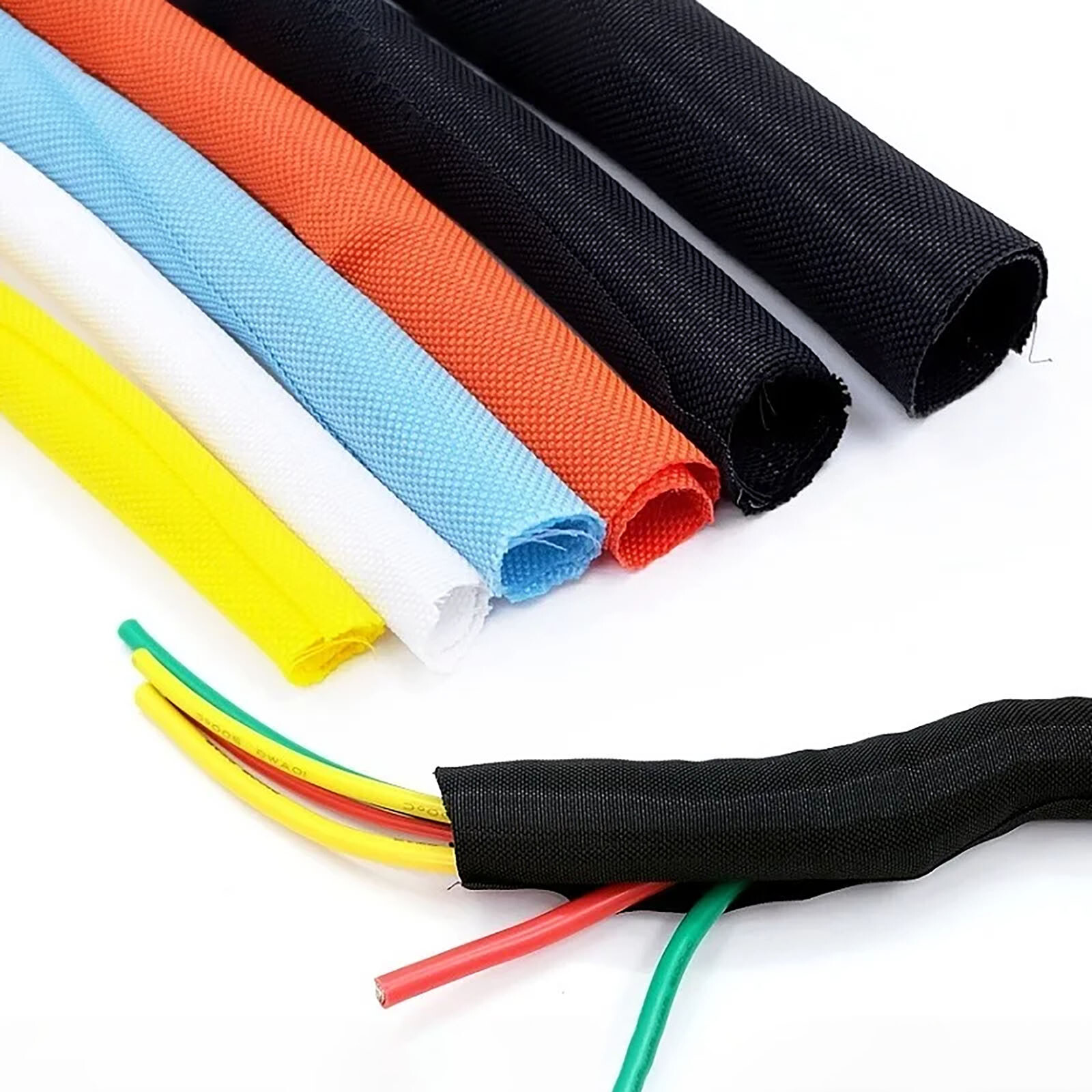 Braided Split Cable Wire Sleeve Self-WRAP Wire Harnessing Sheathing 3mm to 60mm