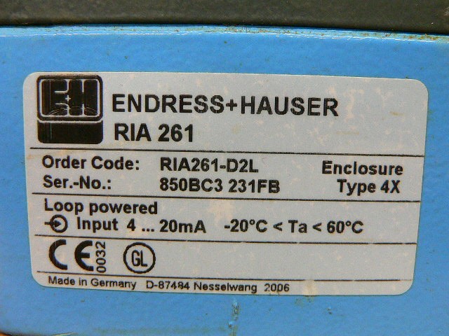 Endress + Hauser Ria 261 Field Display Ria261-D2l
