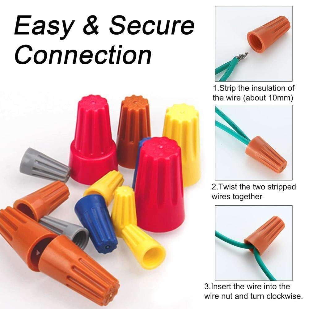 (100) Yellow Twist-On Wire Connector Connection nuts 18-12 Gauge Barrel Screw GA