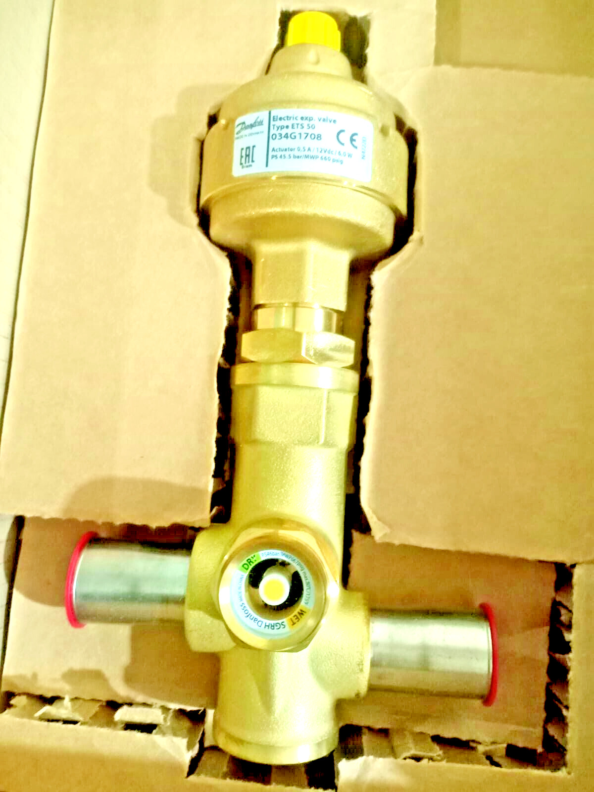 1PC-Danfoss ETS50 034G1708 Electric Expansion Valve ETS 50 7/8in x 7/8in – New
