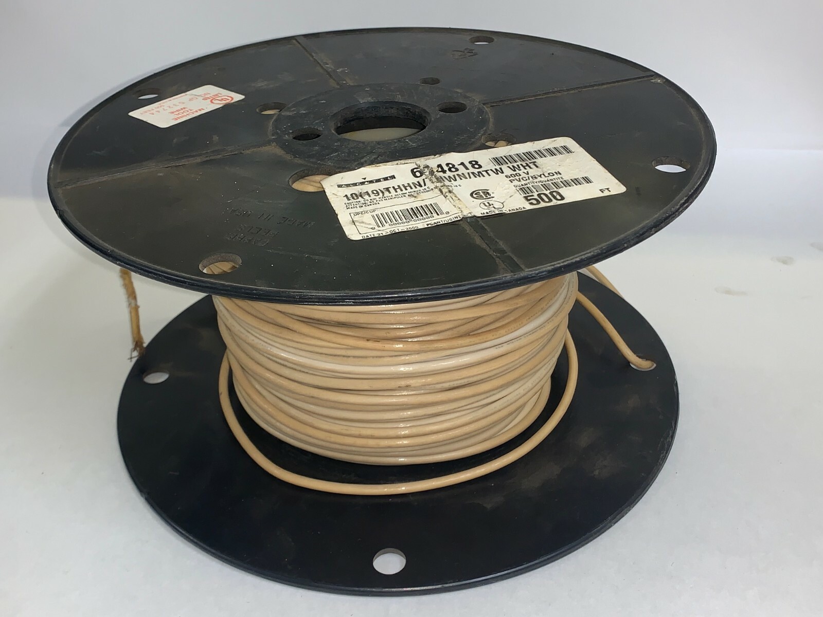 MACHINE TOOL WIRE, 10 AWG, SOLID COPPER, BLACK, THHN/THWN-2, 600V, 300′ EST