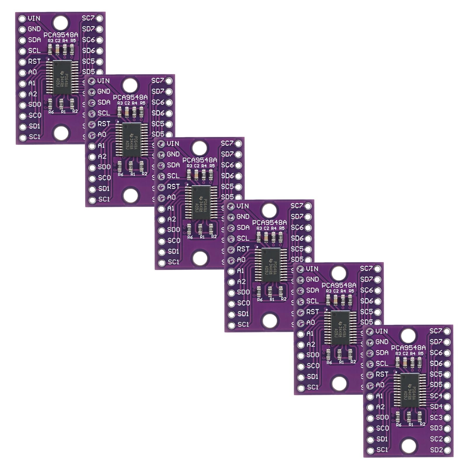 MusRock 6pcs PCA9548A 8Channel I2C Switch Module Bidirectional Expansion Board