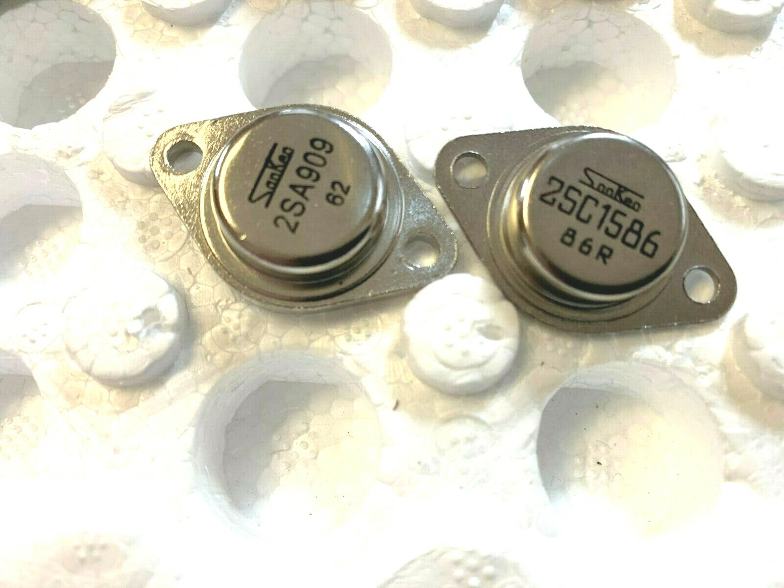 5 PAIRS: 5x 2SA909 + 5x 2SC1586 Silicon PNP+NPN Power Transistors New SANKEN