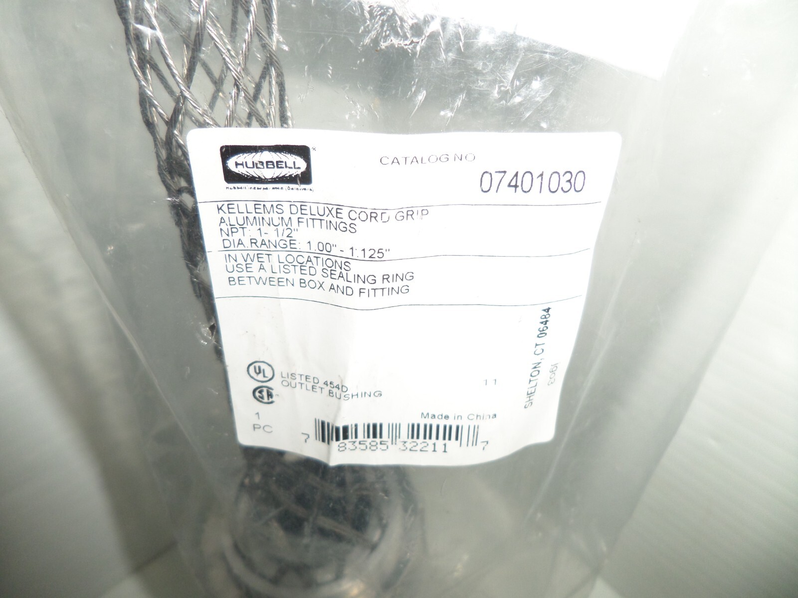 ⭐NEW IN BAG⭐ 1-1/2″Npt HUBBELL 07401030 CORD GRIP KELLEMS 1.00-1.125″