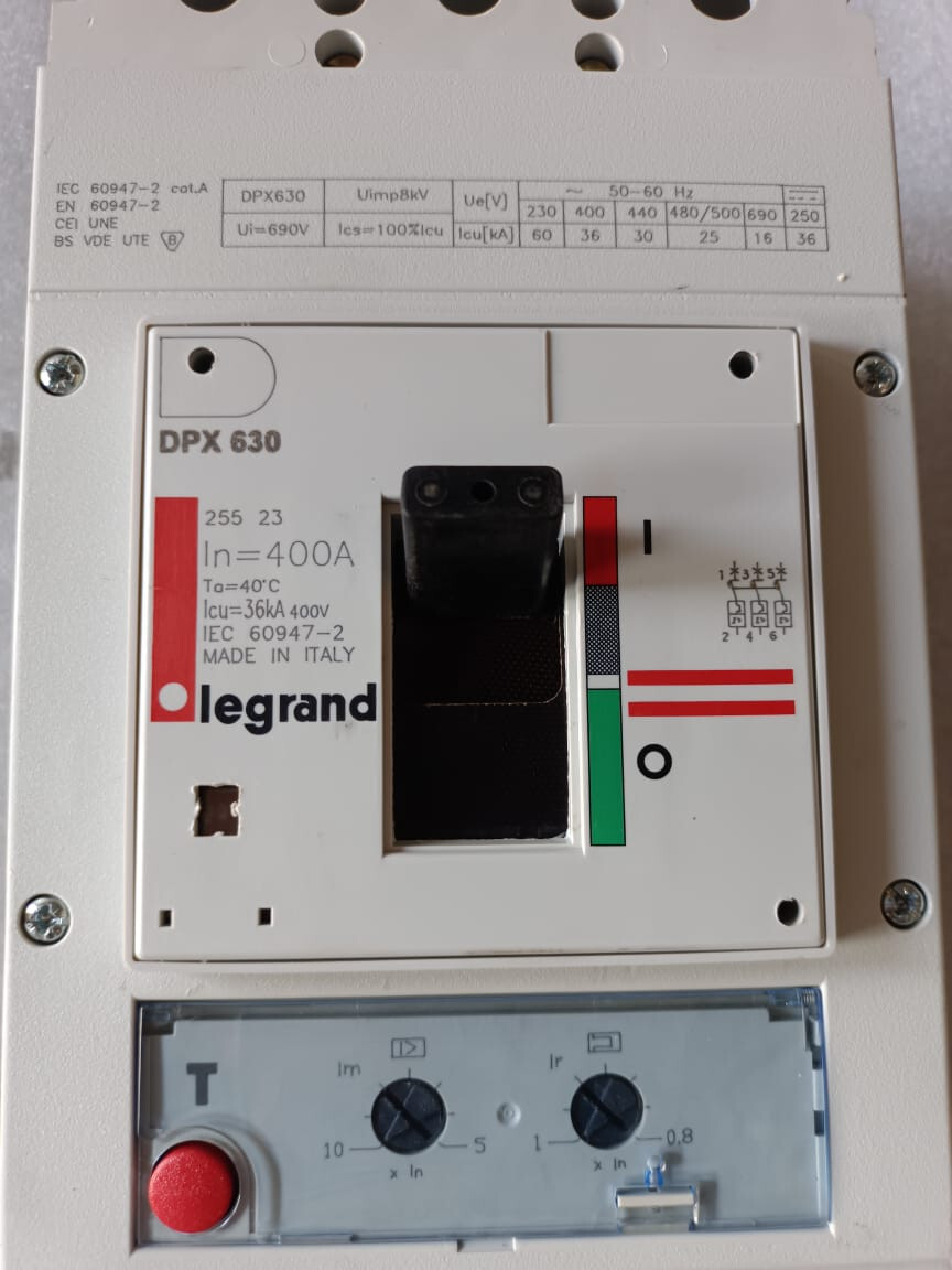 400A MCCB LEGRAND DPX 630 400AMP CIRCUIT BREKER 400AMP 3POLE 30KA AT 440V
