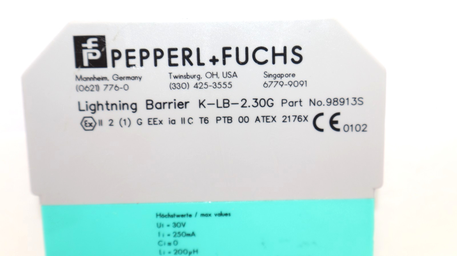 Pepperl + Fuchs Safety Lightning Barrier K-LB-2.30G , 98913S KLB2.30G