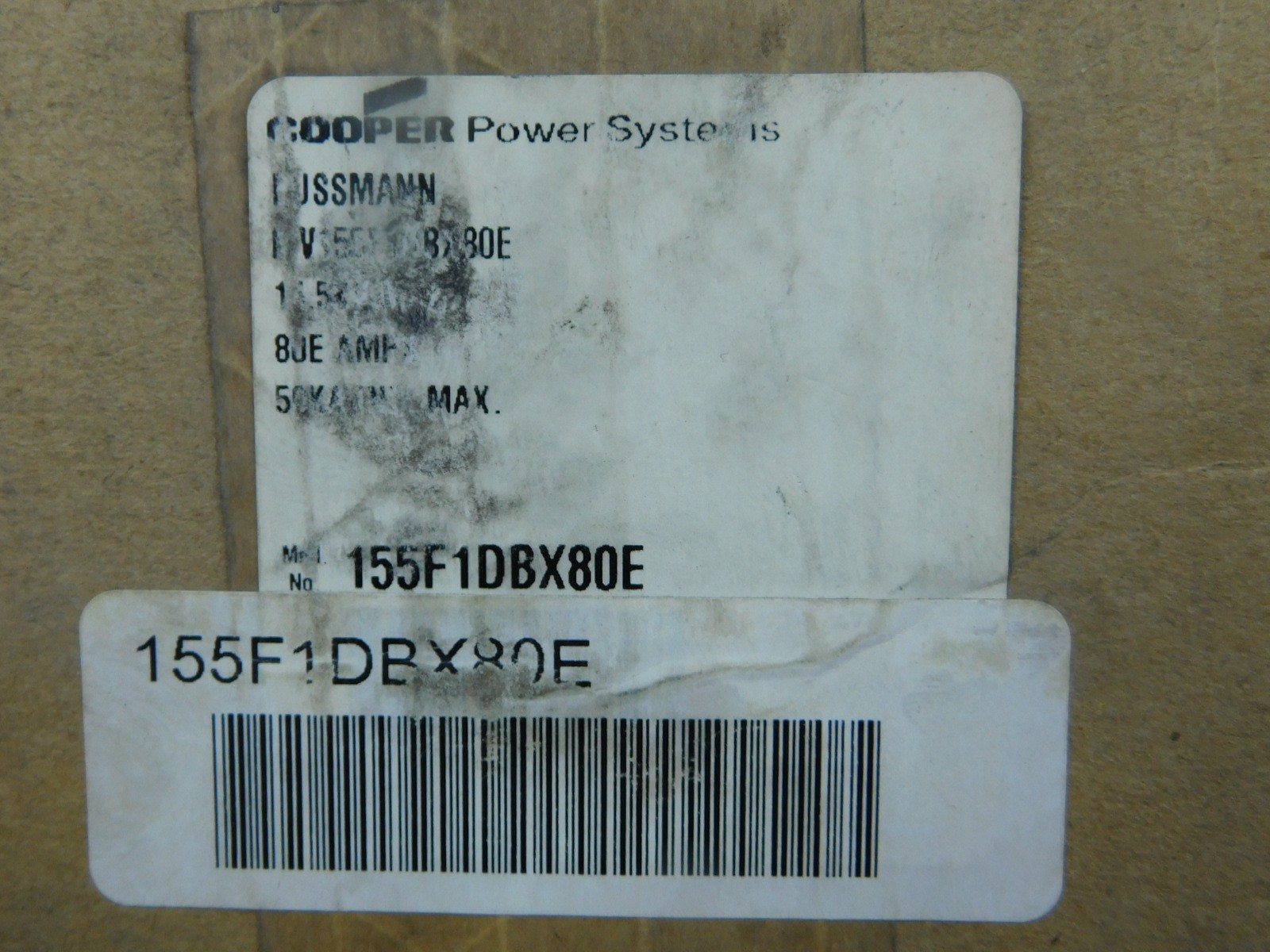 Cooper Bussmann MV155F1DBX80E Current Limiting Fuse 80E Amps 15.5 kV – NEW Su…