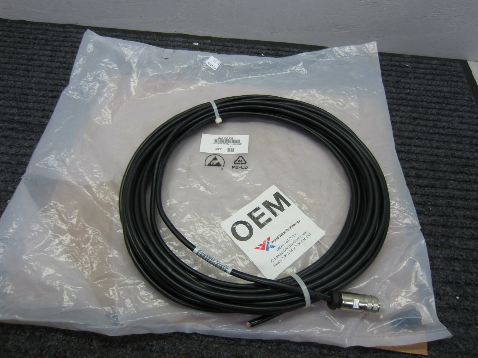Alcatel Lucent 849138136 50 ft. CAT5 Patch Cable, Alarm Cable 8 Pin Circular
