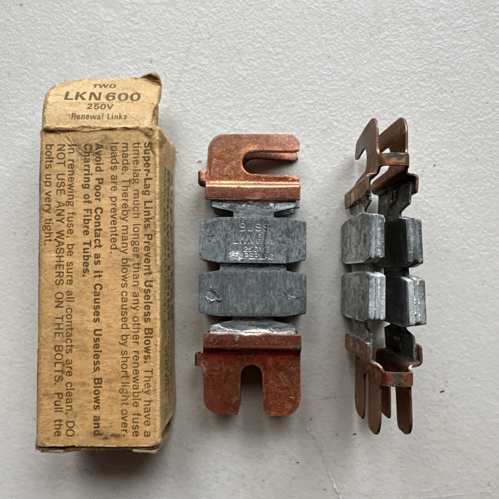 New 2 In Box. BUSS BUSSMAN SUPER-LAG RENEWAL LINKS LKN600 250V