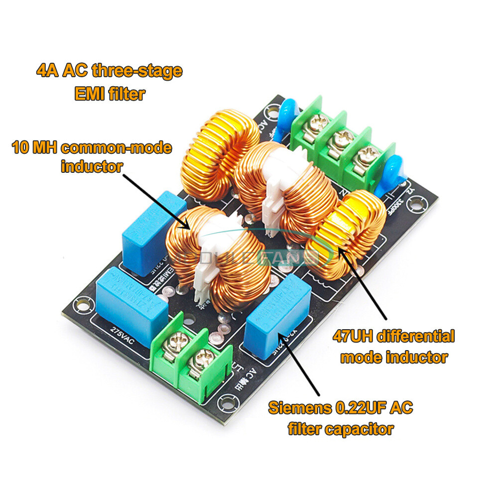 AC110-250V 4/10/20A 3-stage EMI AC Filter Board Audio Power Amplifier Module-
