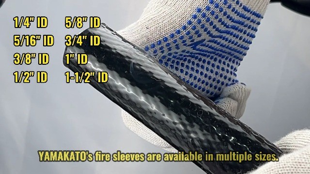 1.5″ ID Heat Shielded Fire Sleeve – Silicone Coated Fiberglass, 5FT, 3 Clamps –