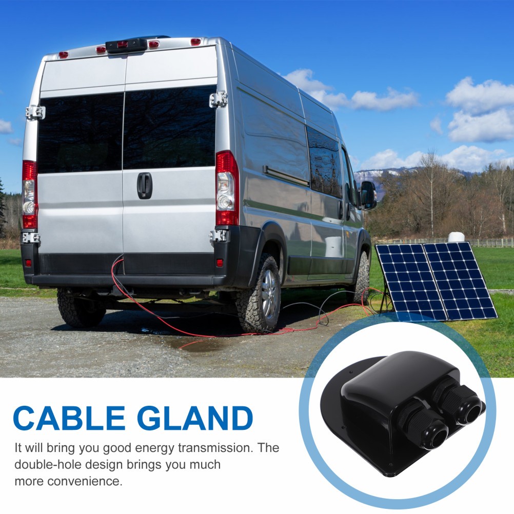 Set of 2 Dual Hole Cable Entry Double Gland Waterproof Pass Through