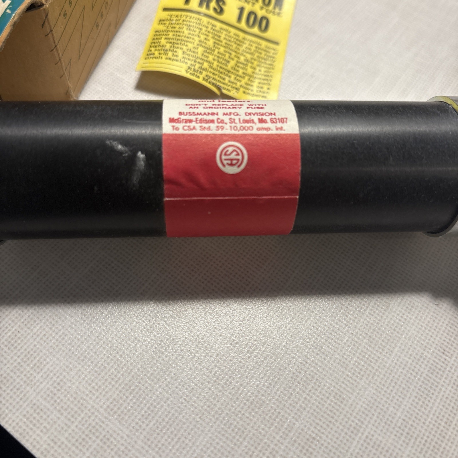 BUSSMANN – FUSETRON DUAL ELEMENT FUSE FRS 100 600v Class K9 New Old Stock W Box