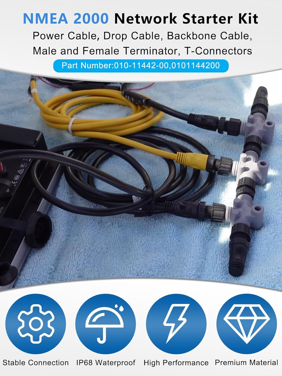For Garmin NMEA 2000 Starter Kit N2K Network Cable Drop/Power/Backbone/Connector